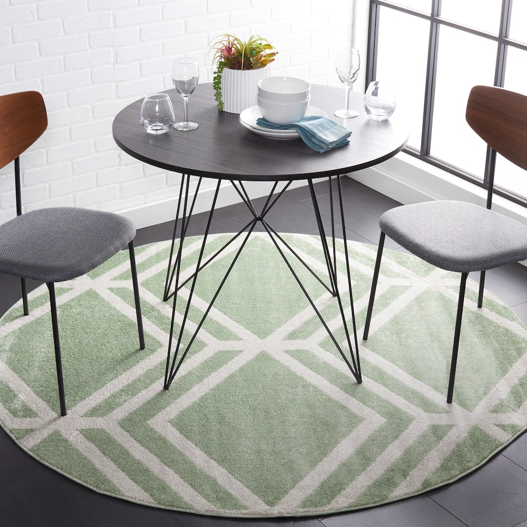 SAFAVIEH Adirondack Olsa Geometric Distressed Rug - 6' Round