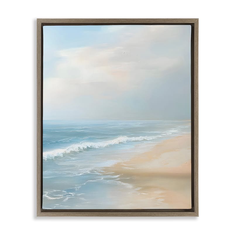 Stupell Serenity Beach View Framed Floater Canvas Wall Art Design By Franklyn Gregory - 25 x 31 - Brown