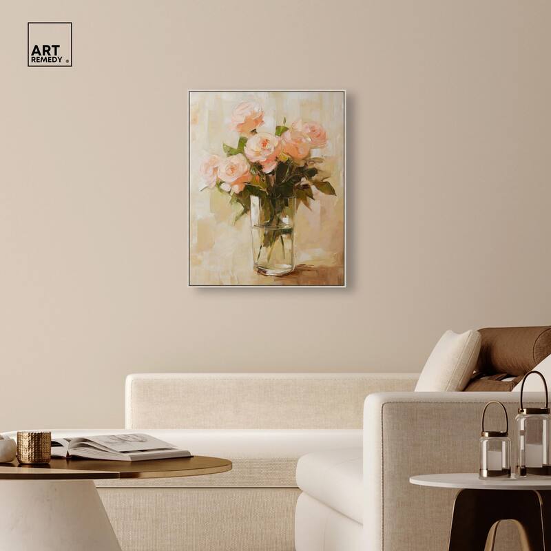 Soft Pink Blooms Canvas by Art Remedy