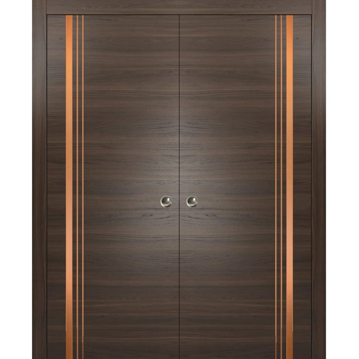 SartoDoors Planum 1010 | Interior French Doors Double French Door | Solid Wood | Hardware Set | 36x80, Chocolate Ash