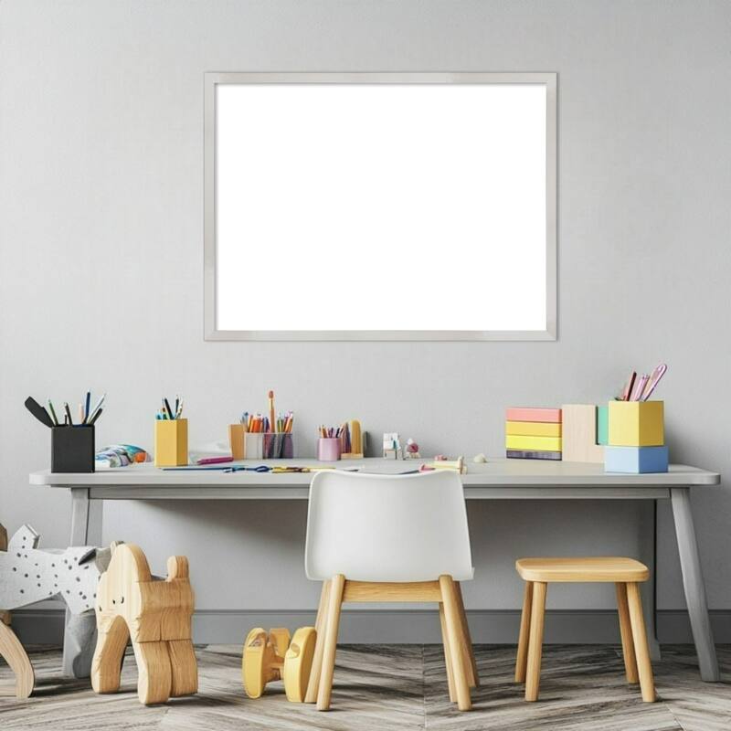 Amanti Art Svelte Clay Grey Framed Dry Erase Magnetic Board