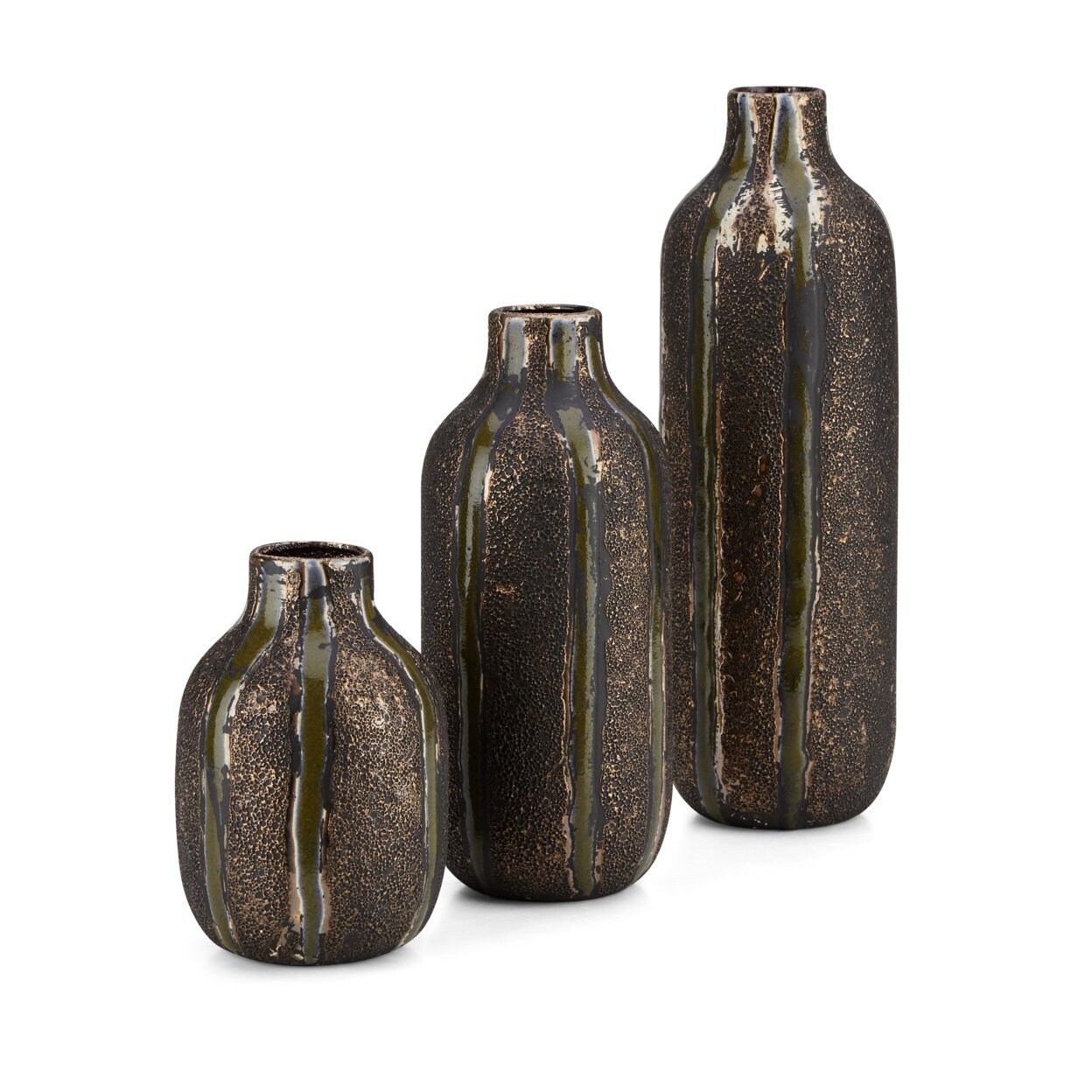 Shop Bottle Shape Decorative Ceramic Vases With Round Top Bronze