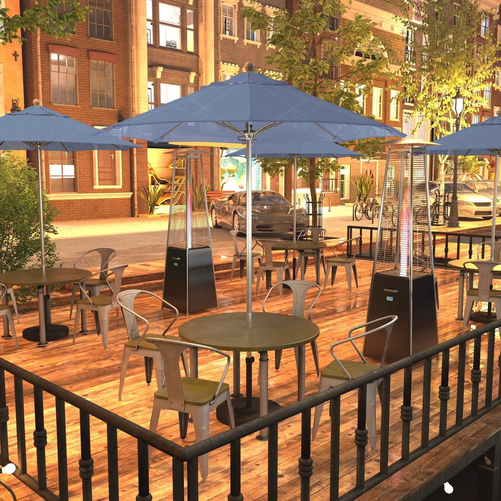 California Umbrella 75' Venture Series Patio Umbrella, Silver Aluminum Pole Fiberglass Ribs Push Lift Sunbrella