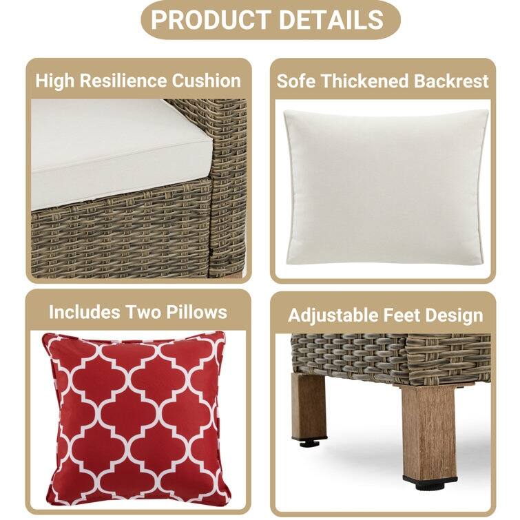 9 - Person Outdoor Wicker Patio Conversation Furniture Set With Swivel Chairs