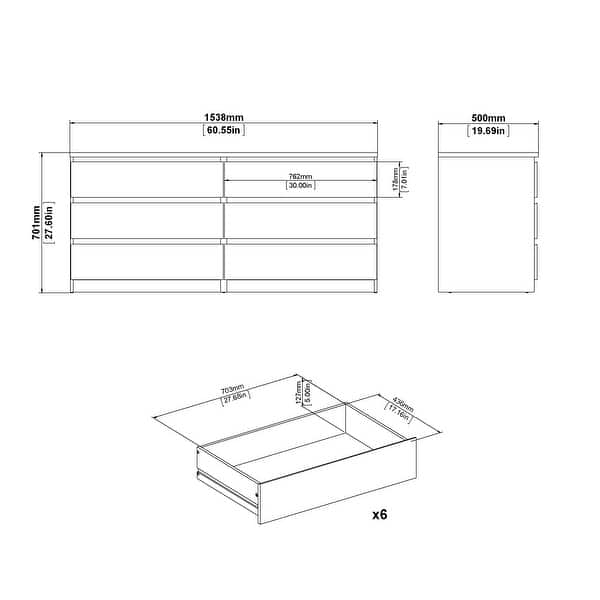 dimension image slide 6 of 13, Porch & Den McKellingon 6-drawer Double Dresser