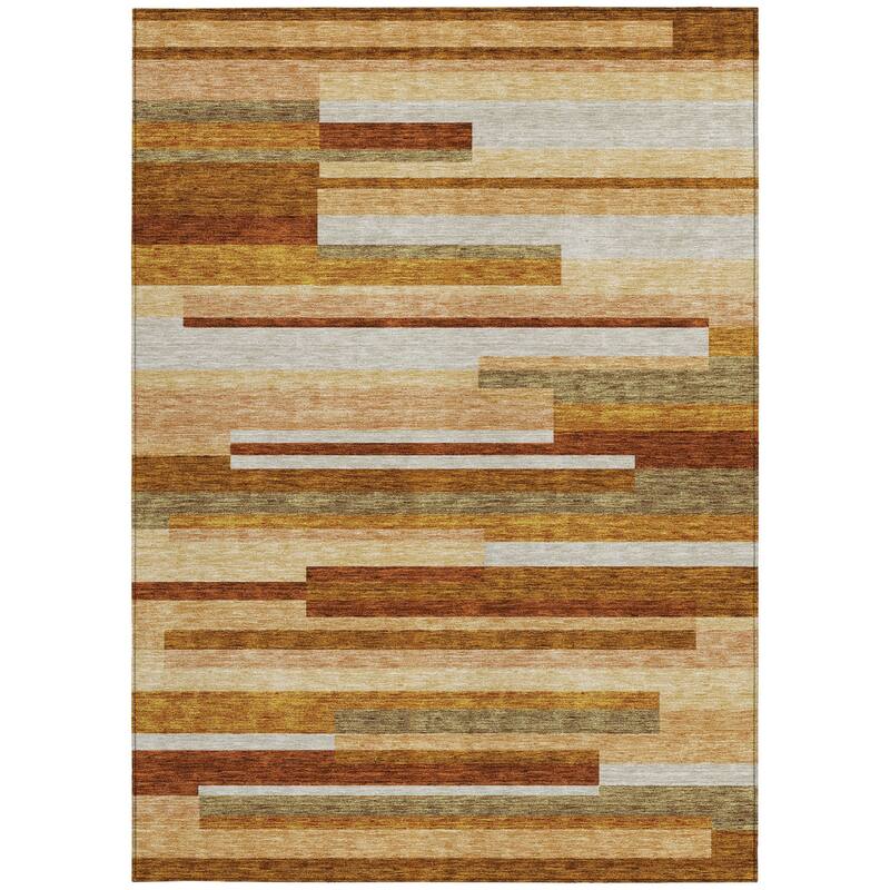 HomeRoots Striped Transitional Rectangle Outdoor Rug