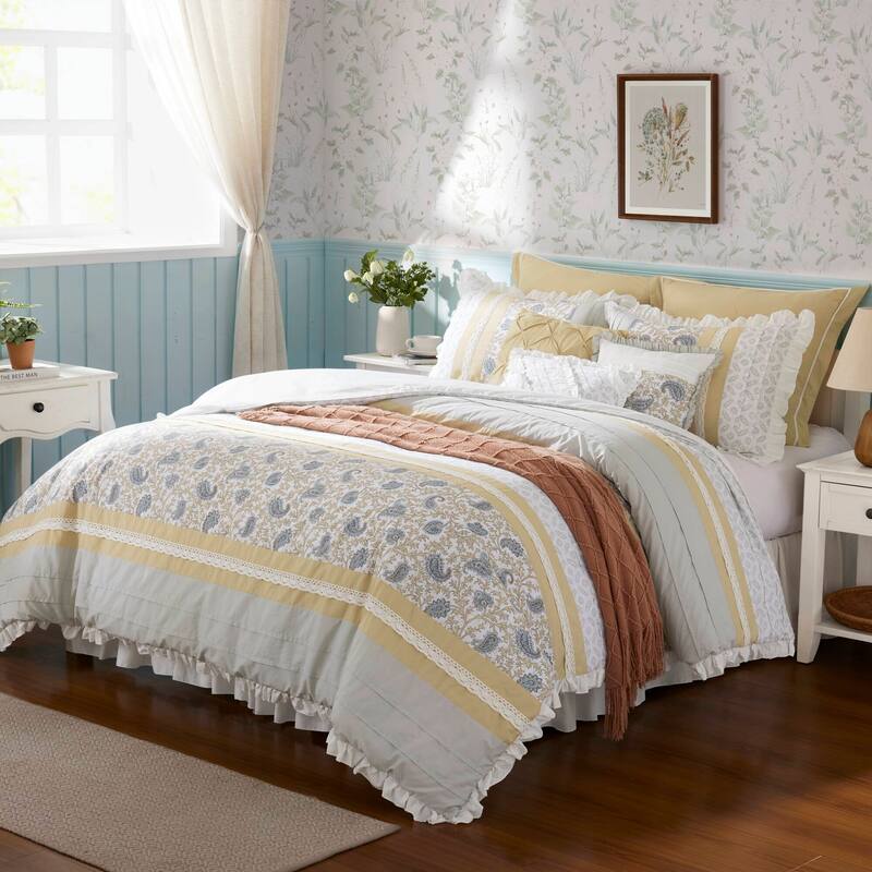 Madison Park Vanessa 9 Piece Cotton Percale Comforter Set