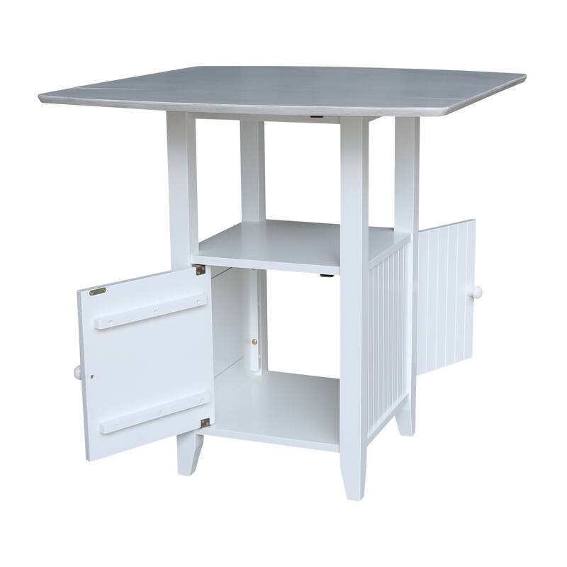 Dual Drop Leaf Bistro Table With Storage