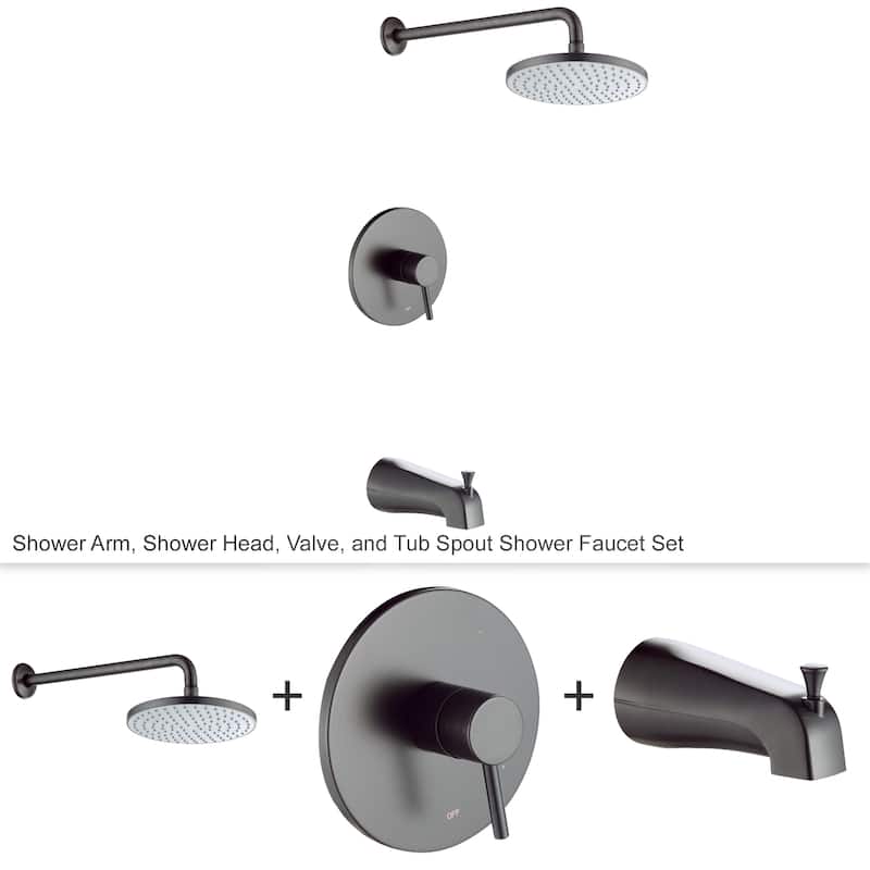 Luxier SS-C01 Single-Handle 1-Spray Tub and Shower Faucet with Valve