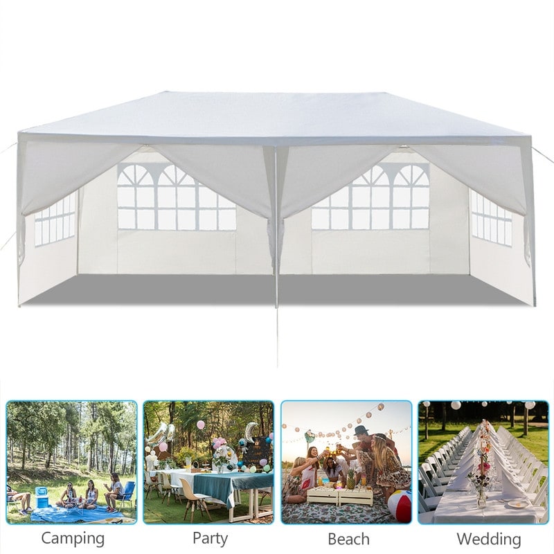 10'x20' Outdoor Party Tent with 6 Removable Sidewalls Canopy Patio Wedding Gazebo - 20x10FT