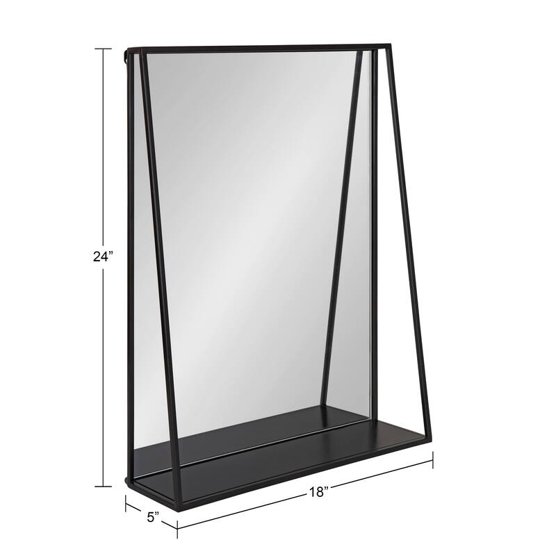 Kate and Laurel Lintz Metal Framed Mirror with Shelf