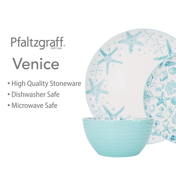 Pfaltzgraff Venice 16-Piece Dinnerware Set, Service for 4 - Bed