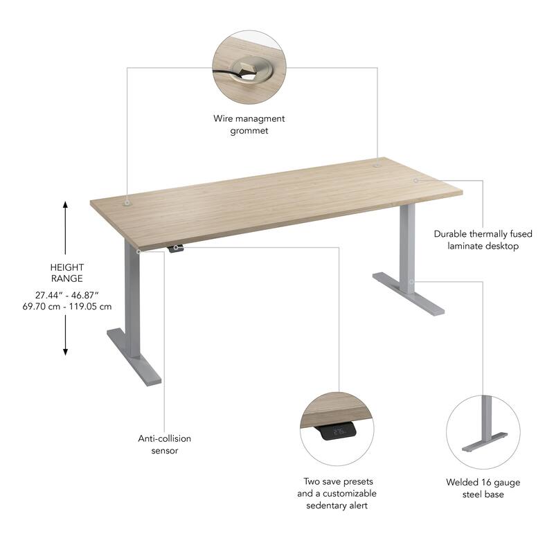 Bush Business Furniture Move 60 Series 72x30 Adjustable Standing Desk