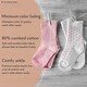 preview thumbnail 2 of 4, CozyWay Non-Slip Crew Grip Socks Girls Black - 12 pair with colored heel