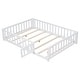 preview thumbnail 11 of 21, Full Size Floor Platform Bed with Fence and Door White