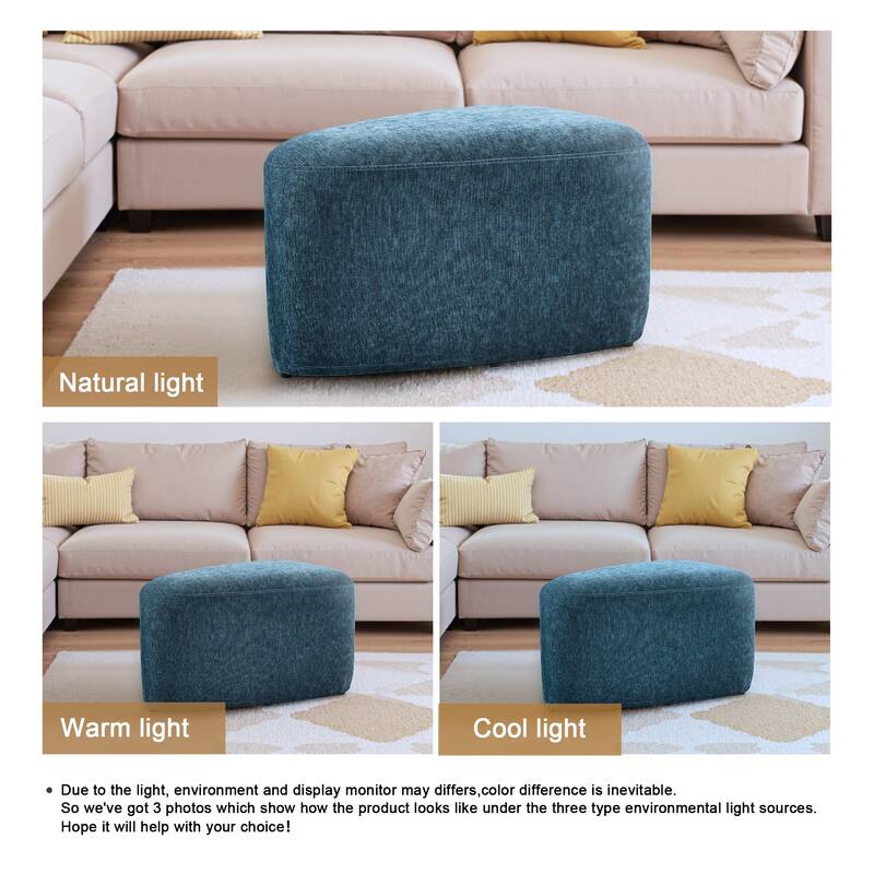 26" Footstools and Ottomans, Modern Fabric Pouf Ottoman