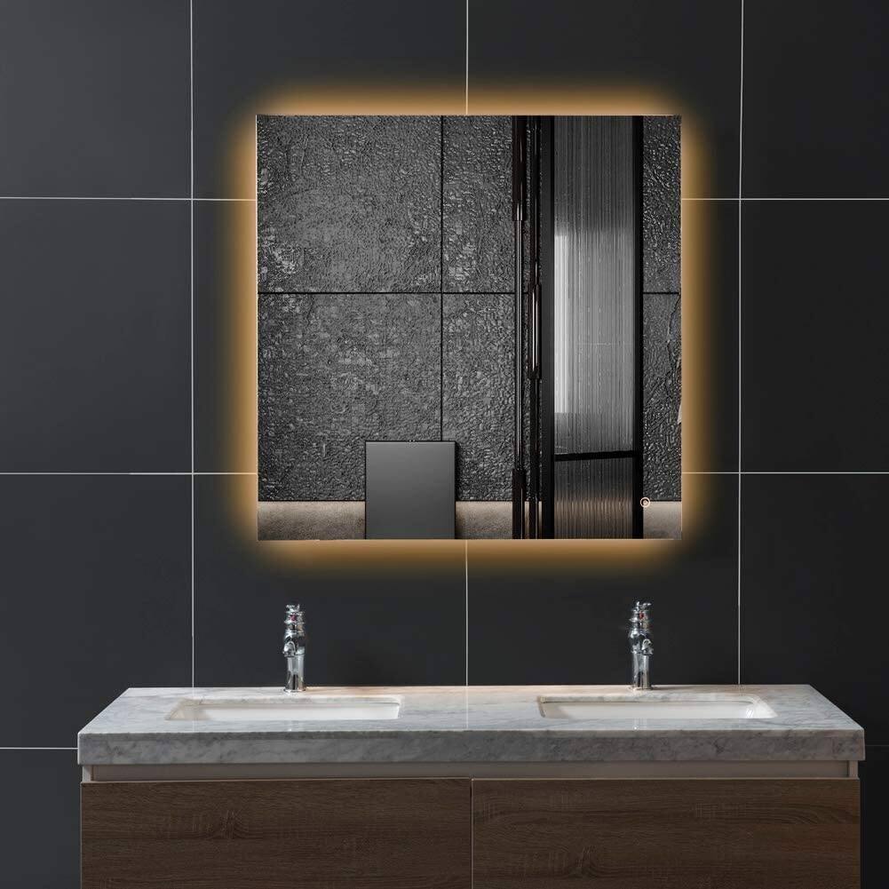 36” x 36” Lighted Bathroom Mirror, LED Dimmable Vanity Mirror - 36x36