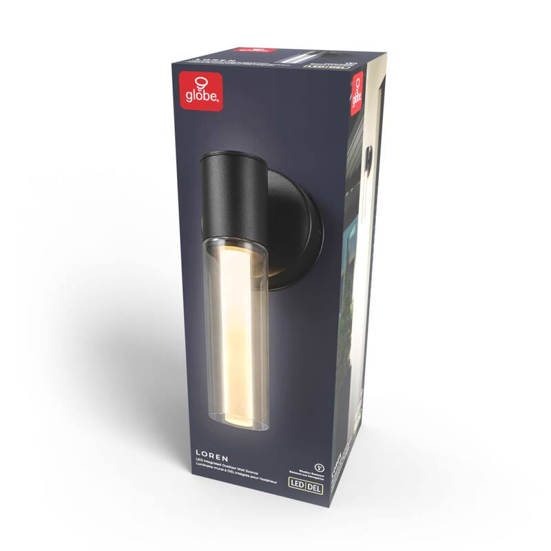 Globe Electric 91009561 12" Tall LED Outdoor Wall Sconce with Clear