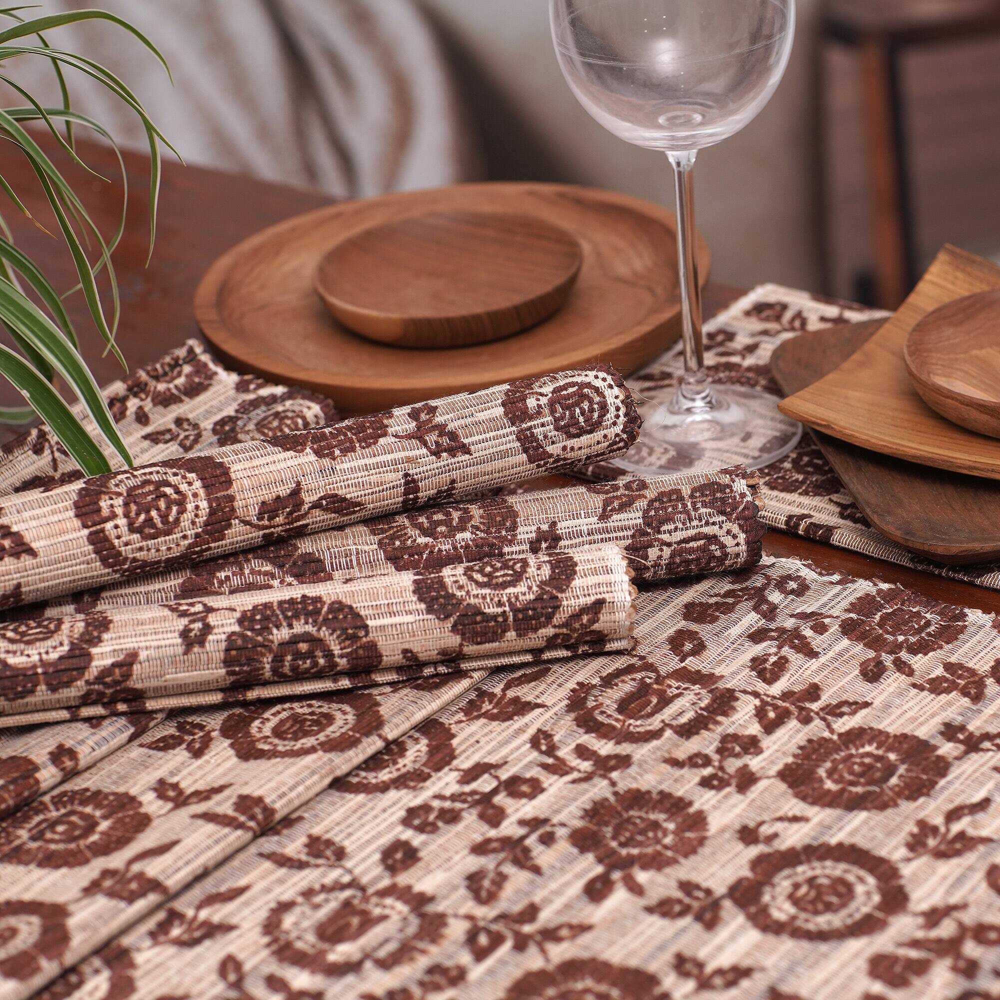 Novica Handmade Lovely Sunflowers Cotton Blend Table Runner And Placemats (Set Of 5) Bed Bath