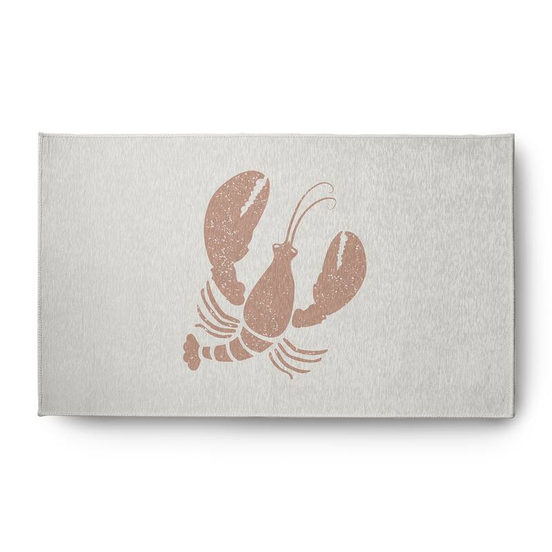 Lobster Nautical Chenille Rug - Mauve and White - 3' x 5'