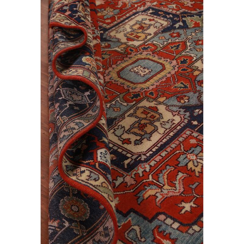 Traditional Heriz Serapi Indian Area Rug Handmade Wool Carpet - 8'11" x 11'11"