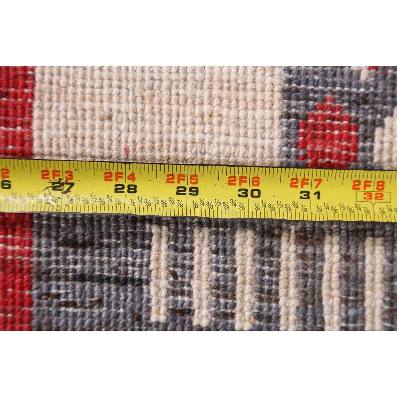 Geometric Trellis Gabbeh Kashkoli Oriental Wool Area Rug Hand-knotted - 5'4" x 7'9"