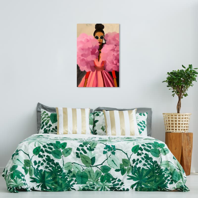 Wynwood Studio Fashion and Glam Glamorama Pink Pink and Coral Bohemian & Eclectic Wall Art Canvas Print - 36 x 24