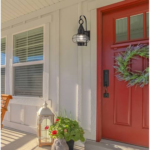 Classic Onion Outdoor Wall Sconce with Clear Glass
