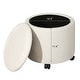 preview thumbnail 39 of 49, Adeco Faux Leather Round Storage Ottoman with Tufted