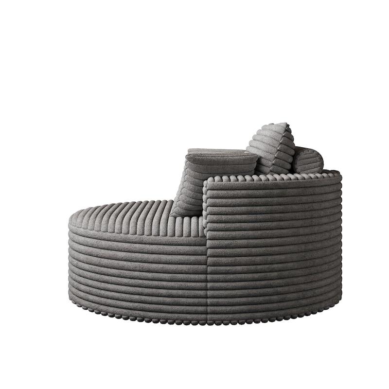 50"L Corduroy Sponge Single Sofa,No Assembly Required,Fluffy Modern Sleeper Chair (Not A Swivel Chair)