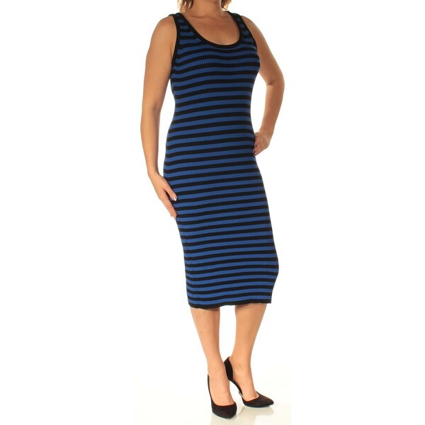 michael kors blue striped dress