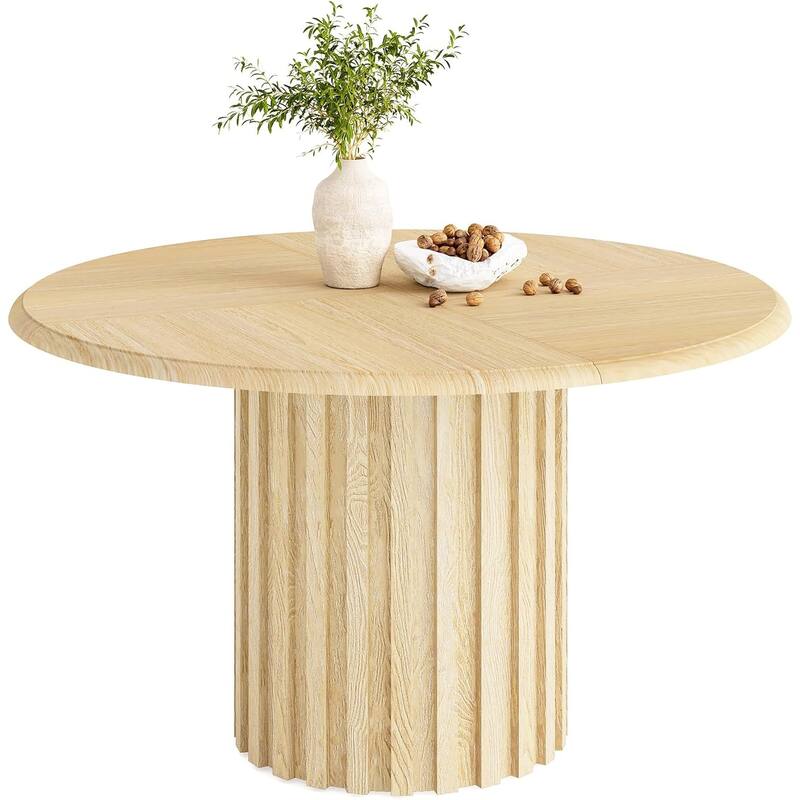 47" Round Dining Table for 4 - Natural Wood Dining Room Table