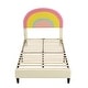 preview thumbnail 7 of 17, Twin Size Platform Bed with Rainbow Shaped Headboard and LED Light Strips
