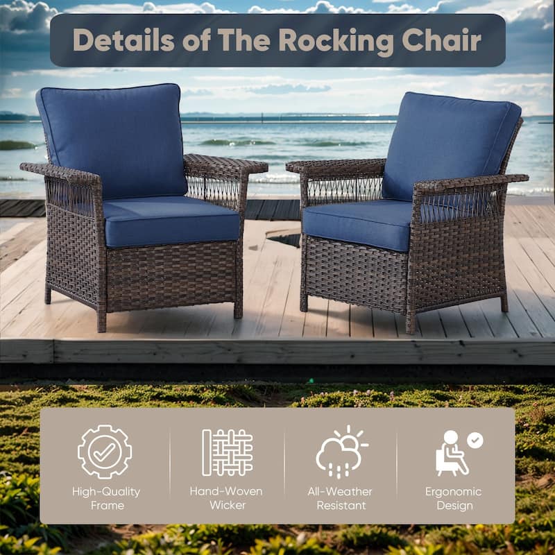 Outdoor Glider Chair with Soft Cushion