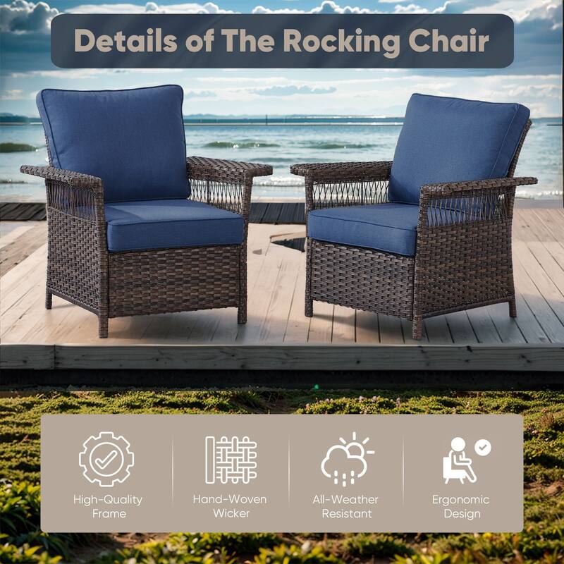 Outside Wicker Chair Conversation Set