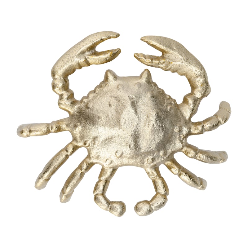 Sagebrook Home 7" Metal Contemporary Decorative Coastal Beach Ocean Crab Statue Table Decor