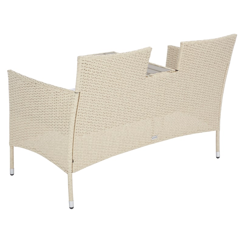 SAFAVIEH Outdoor Rielle Wicker Loveseat - 52W x 33D x 25H