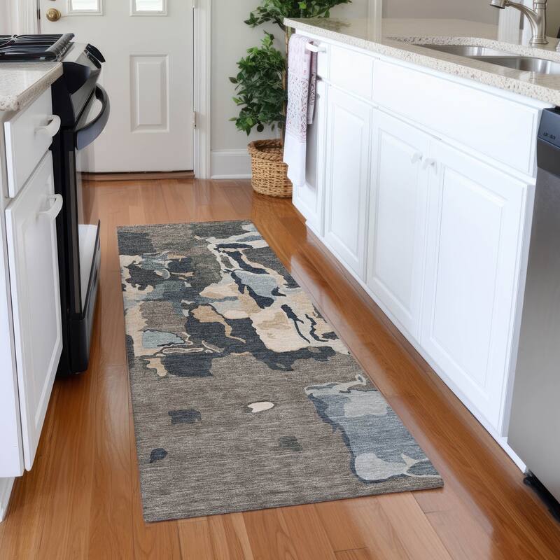 Premium Washable Super Soft Modern Abstract Mayfield Rug - Taupe - 2'3" x 7'6"