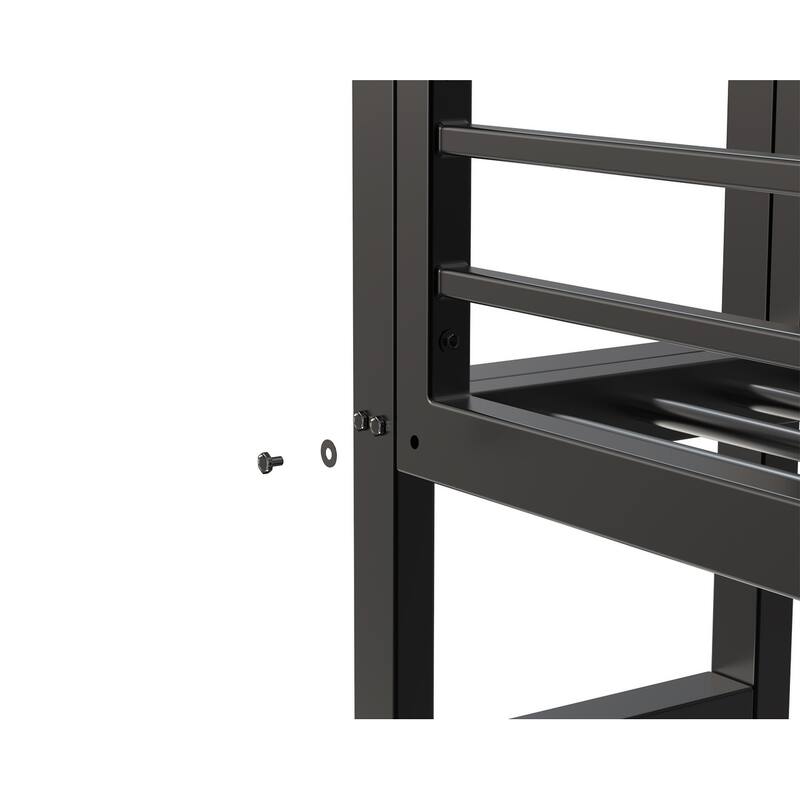 Twin Size Metal Loft Bed with Integrated Desk and Storage, Study & Sleep Space-Saving Solution