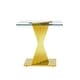 preview thumbnail 11 of 20, Tempered Glass Top End Table with Gold Mirror Finish Stainless Steel Base