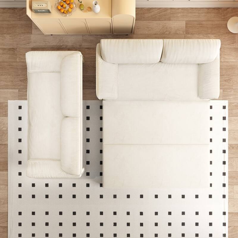 Convertible Sleeper Sofa Multi-Functional Velvet Loveseat Bed