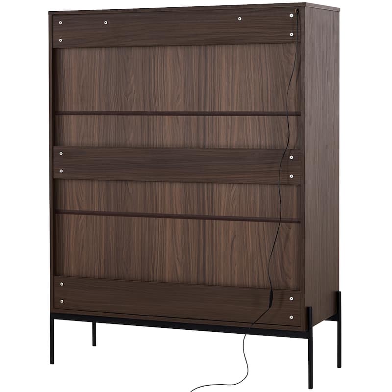 51.2"Tall Lighted Display Cabinet with Tempered Glass Door