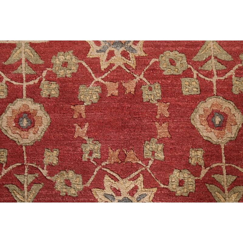 Vegetable Dye Nepalese Oriental Area Rug Hand-knotted Wool Carpet - 6'1" x 9'4"