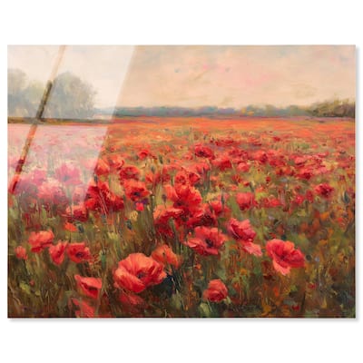 Sea of Red Poppies II Acrylic by Art Remedy, Ready to Hang