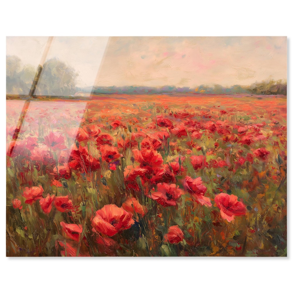 Sea of Red Poppies II Acrylic by Art Remedy, Ready to Hang