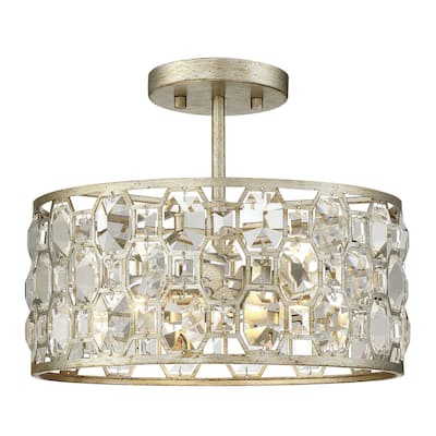 Meridian M60033 2 Light 13" Wide Semi-Flush Drum Ceiling Fixture