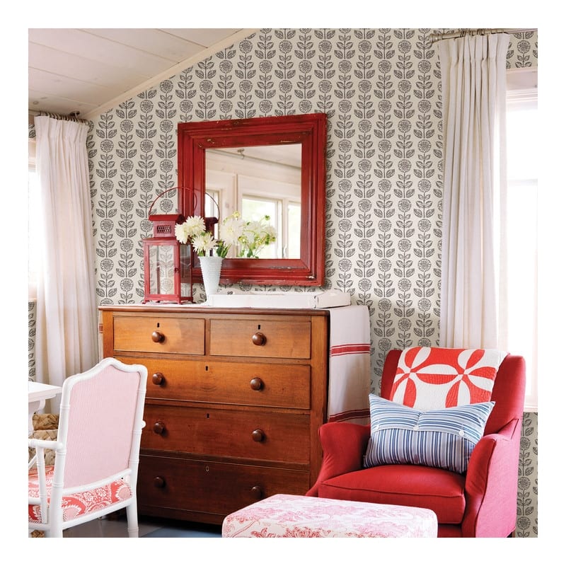 Chesapeake Dolly Black Floral Wallpaper - 20.5 x 396 x 0.025