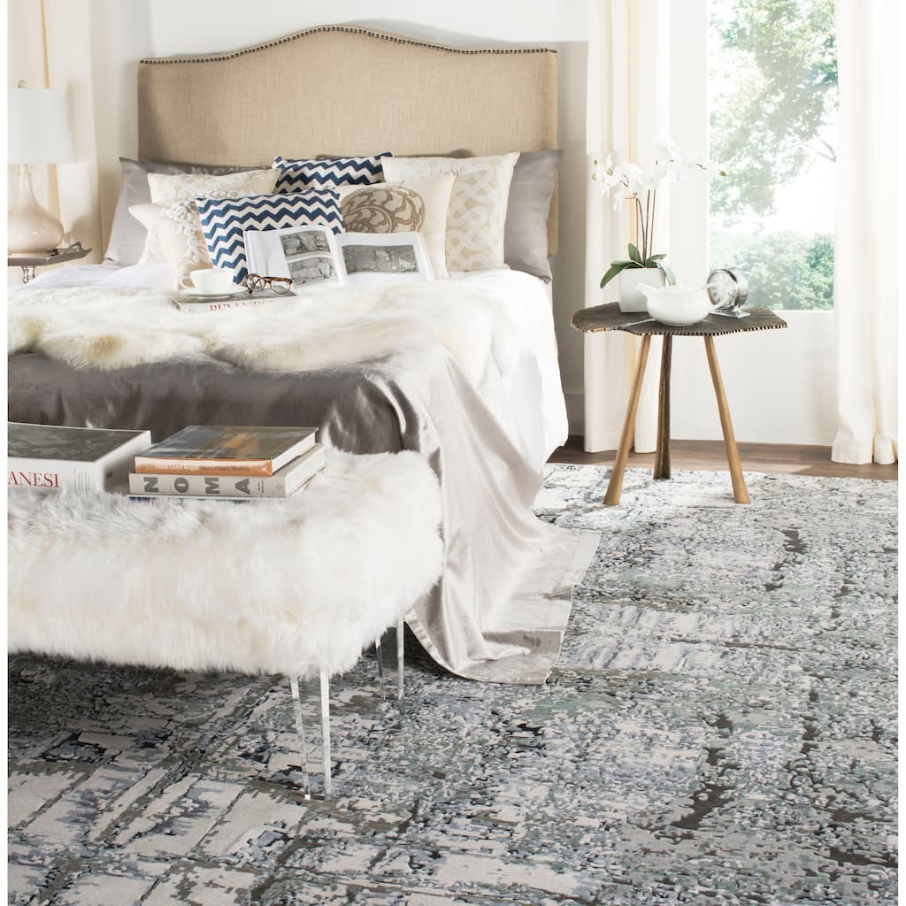 SAFAVIEH Hand-Knotted Centennial Gislene Modern Abstract Silk & Wool