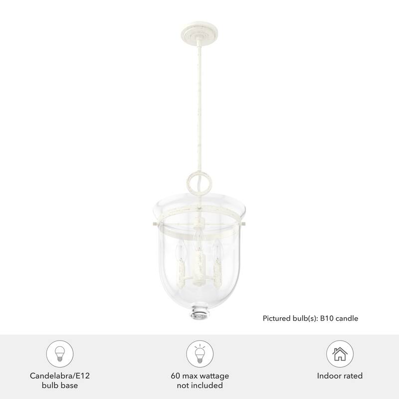 Hunter Belltown 11" 3-Light Pendant - Kitchen Island, Dining Room, Bedroom, Entry - Transitional
