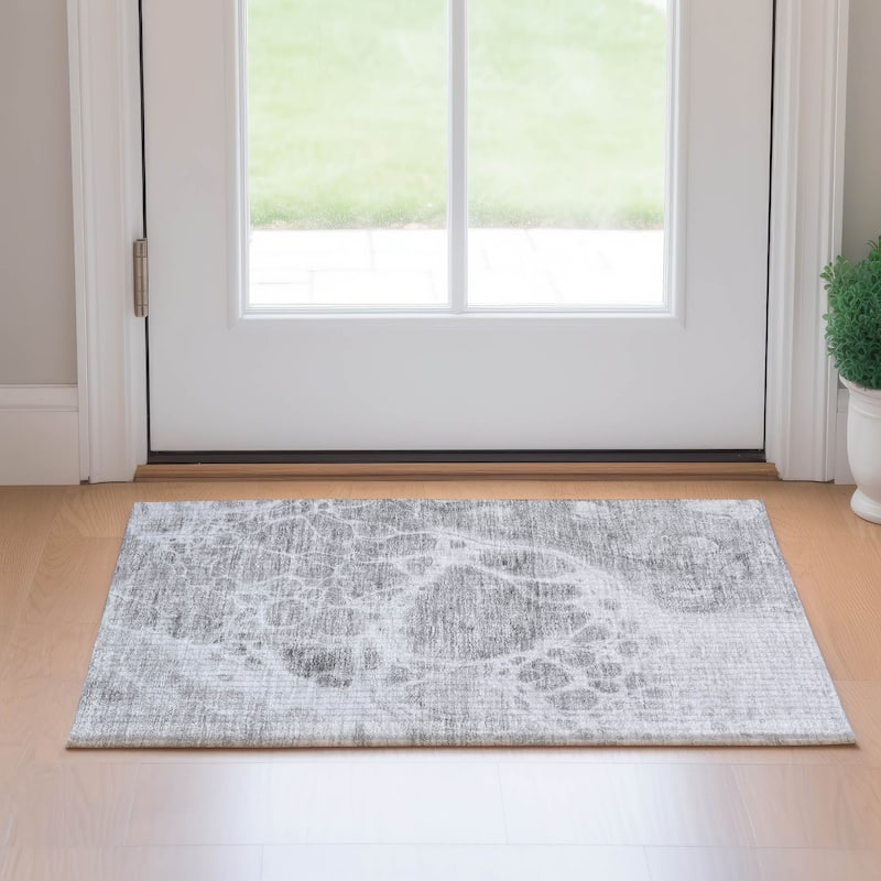 Premium Washable Super Soft Abstract Ink Mayfield Rug - Gray - 1' 8" x 2' 6" - Rectangle
